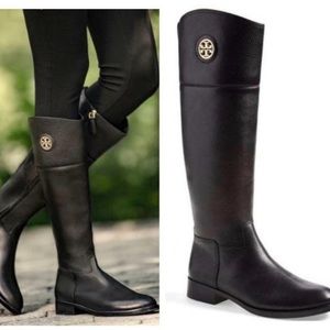 Black tall junction riding boot size 8 tory Burch